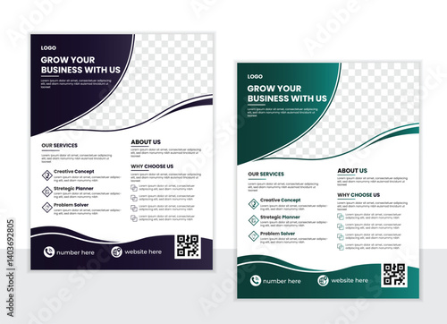 Vector modern unique corporate business flyer template design