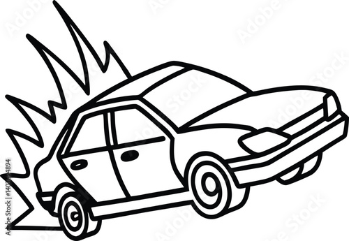 car crash concept illustration
