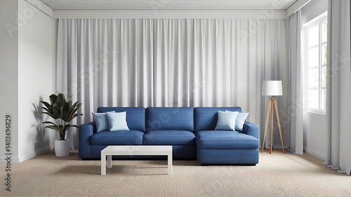Wallpaper Mural a 3d rendering of a living room interior Torontodigital.ca