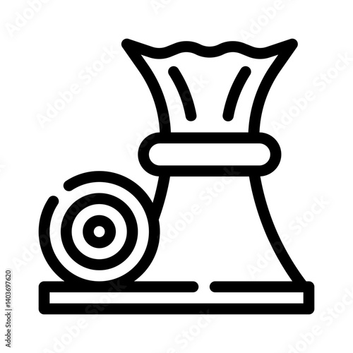 hay bale line icon