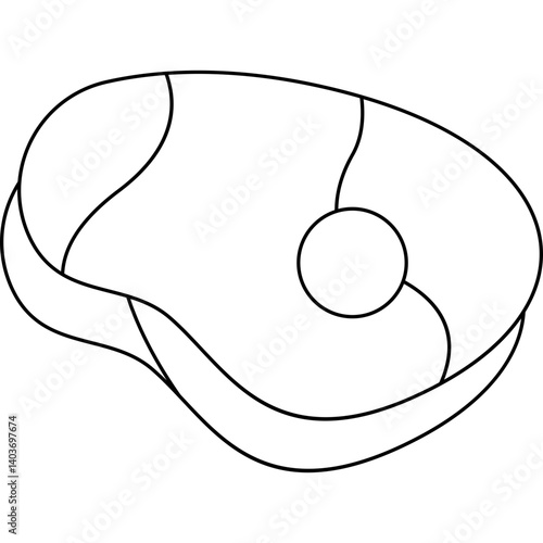 Raw Meat icon single vector illustration