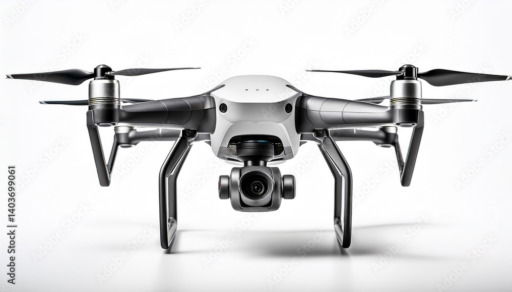 modern drone with a camera isolated on a white white background modern drone with a camera isolated on a white white background