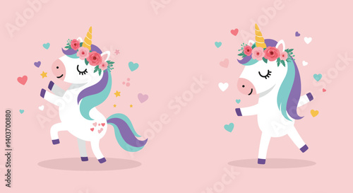 Mermaid playing instrument transforms into fairy decorating cupcakes in flat vector illustration