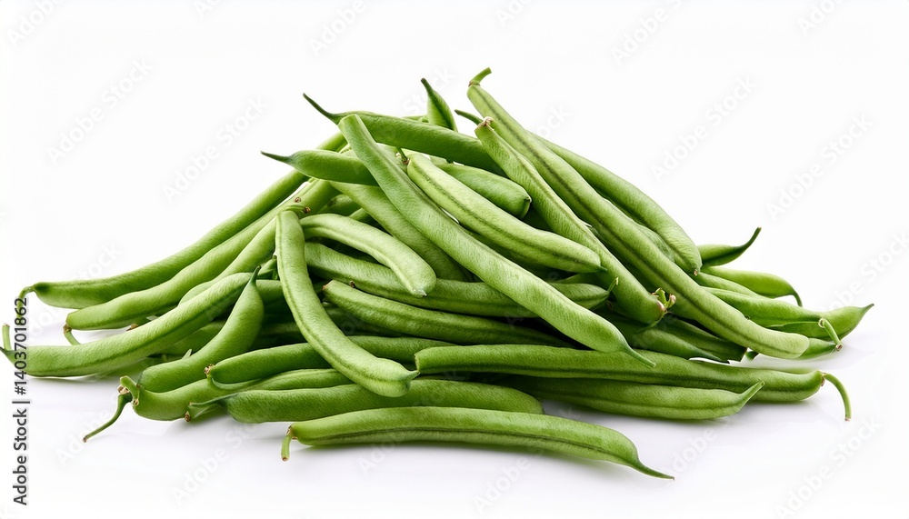 a pile of green beans isolated on white background a pile of green beans isolated on white background