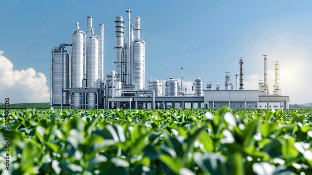 The Symbiosis of Industry and Agriculture A Modern Biorefinery in a Lush Soybean Field