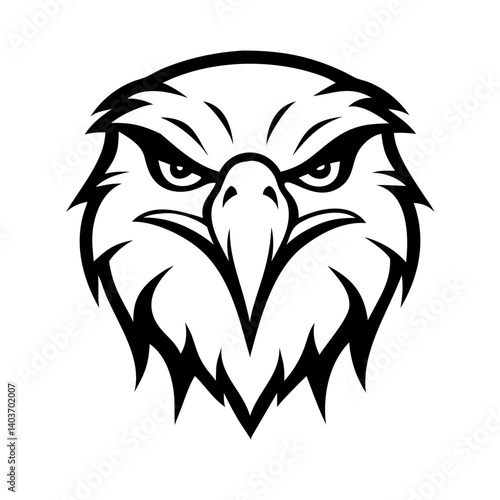 Wild eagle head vector illustration, a powerful animal symbol