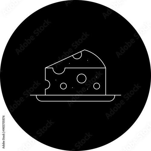 Cheese single vector icon illustration