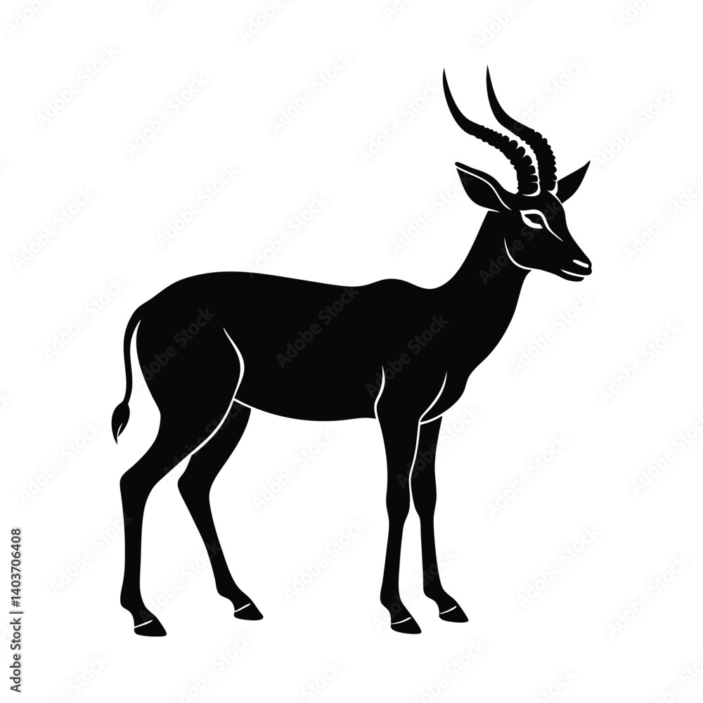 Obraz premium silhouette vector of antelope on white backgrond