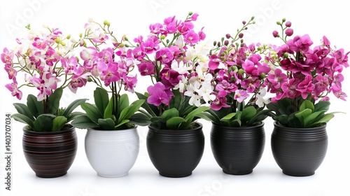 Wallpaper Mural Orchids in pots, various colors Torontodigital.ca