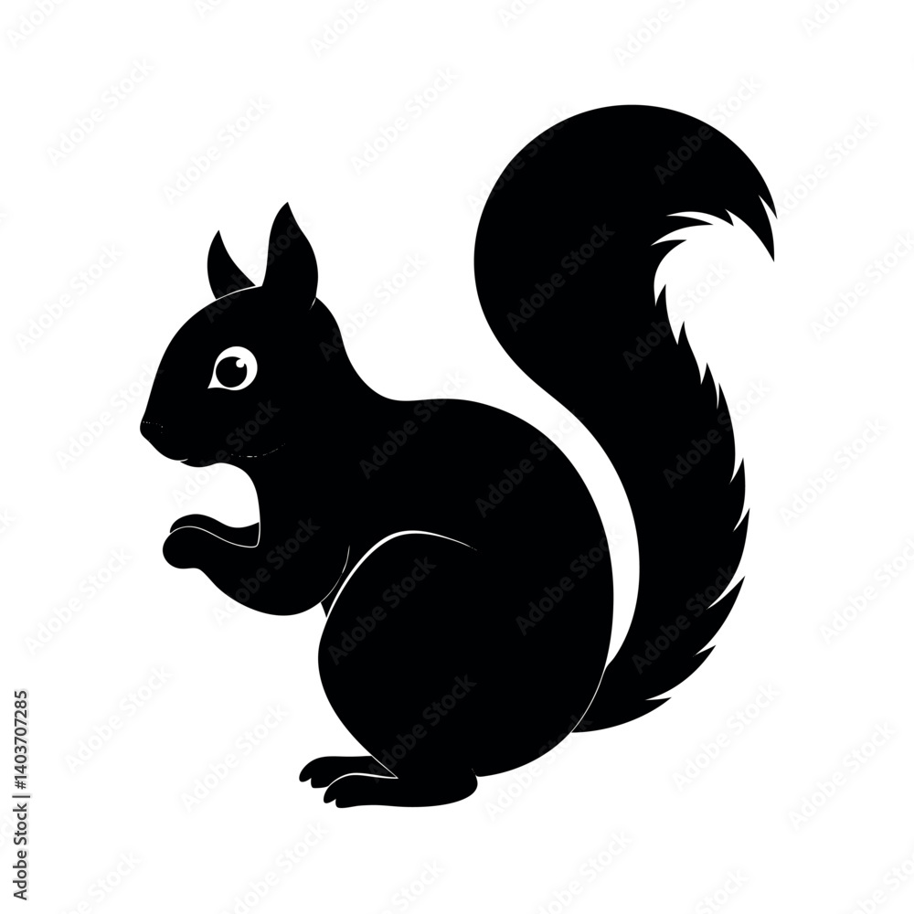 squirrel silhouette on a white background squirrel silhouette on a white background