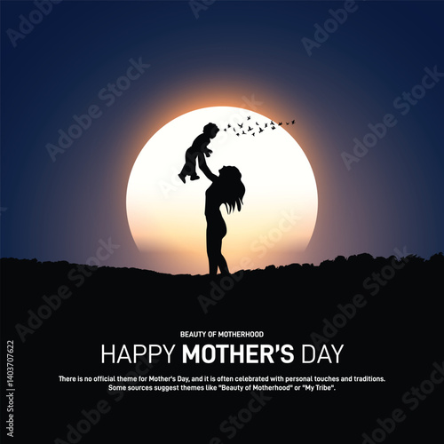 happy mother's day. mothers day creative poster, banner, postcard, social media post, template, background, backdrop, greetings card, web banner, cover design etc.