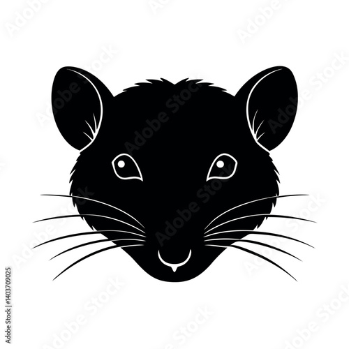 vole face silhouette on a white background
