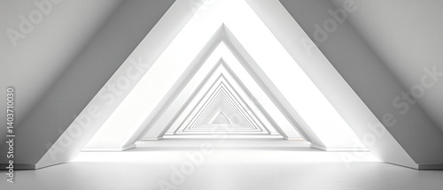 Fototapeta Naklejka Na Ścianę i Meble -  Abstract Triangular Corridor Design