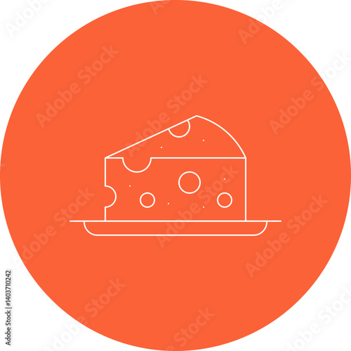 Cheese single vector icon illustration