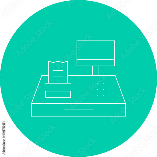 Cash Register icon single vector illustration