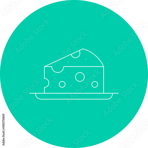 Cheese single vector icon illustration