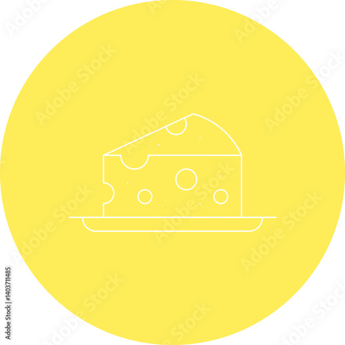 Cheese single vector icon illustration