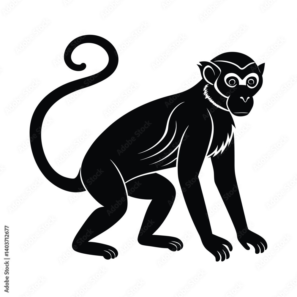 silhouette vector of monkey on white backgrond silhouette vector of monkey on white backgrond