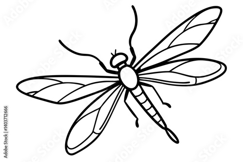 Mayfly Silhouette Sketch