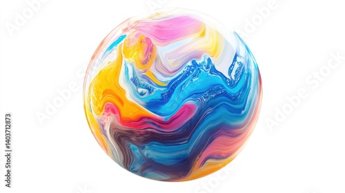 Photo of colorful balls shown isolated on white background, generated by AI.