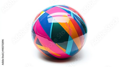 Photo of colorful balls shown isolated on white background, generated by AI.
