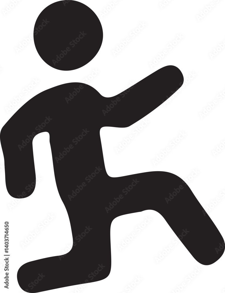 Black silhouette of a running man icon. Ideal for fitness, sports, marathon, health apps, workout, and activity tracking designs. Black silhouette of a running man icon. Ideal for fitness, sports, marathon, health apps, workout, and activity tracking designs.