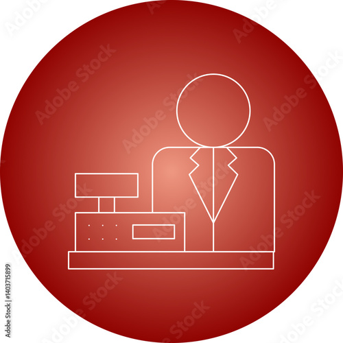 Cashier single icon vector illustration