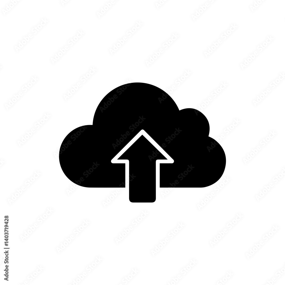 Cloud with Upload Arrow Representing File Upload Interface Cloud with Upload Arrow Representing File Upload Interface