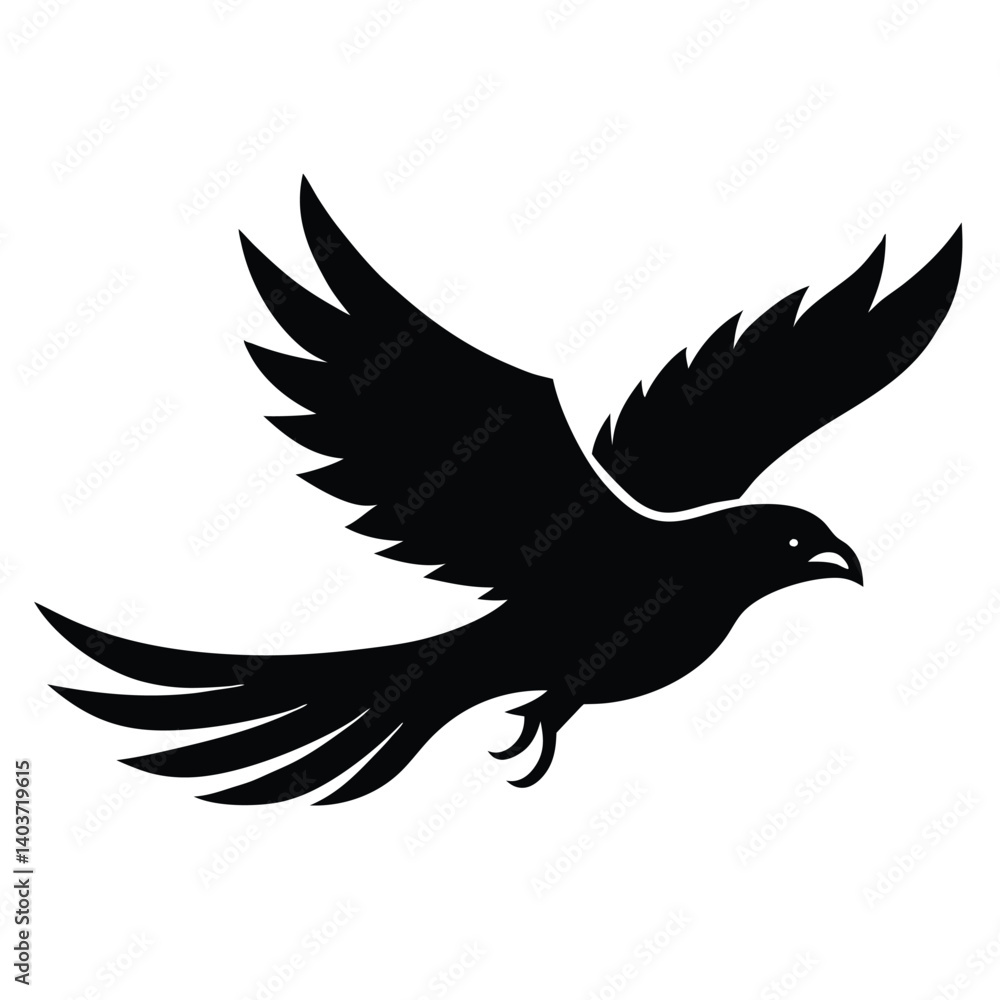 Obraz premium Flying Eagle Vector Illustration, Bird of Prey Graphic