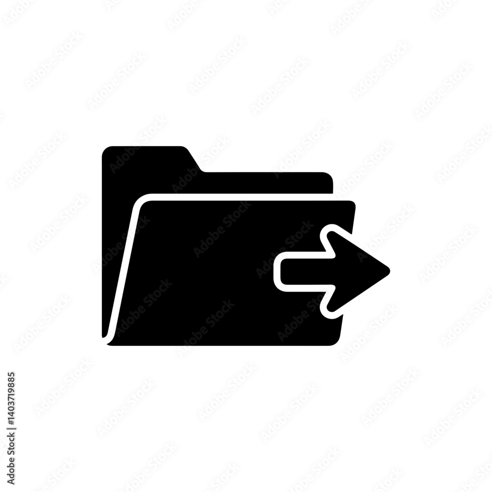 Folder with arrow representing folder navigation or selection Folder with arrow representing folder navigation or selection