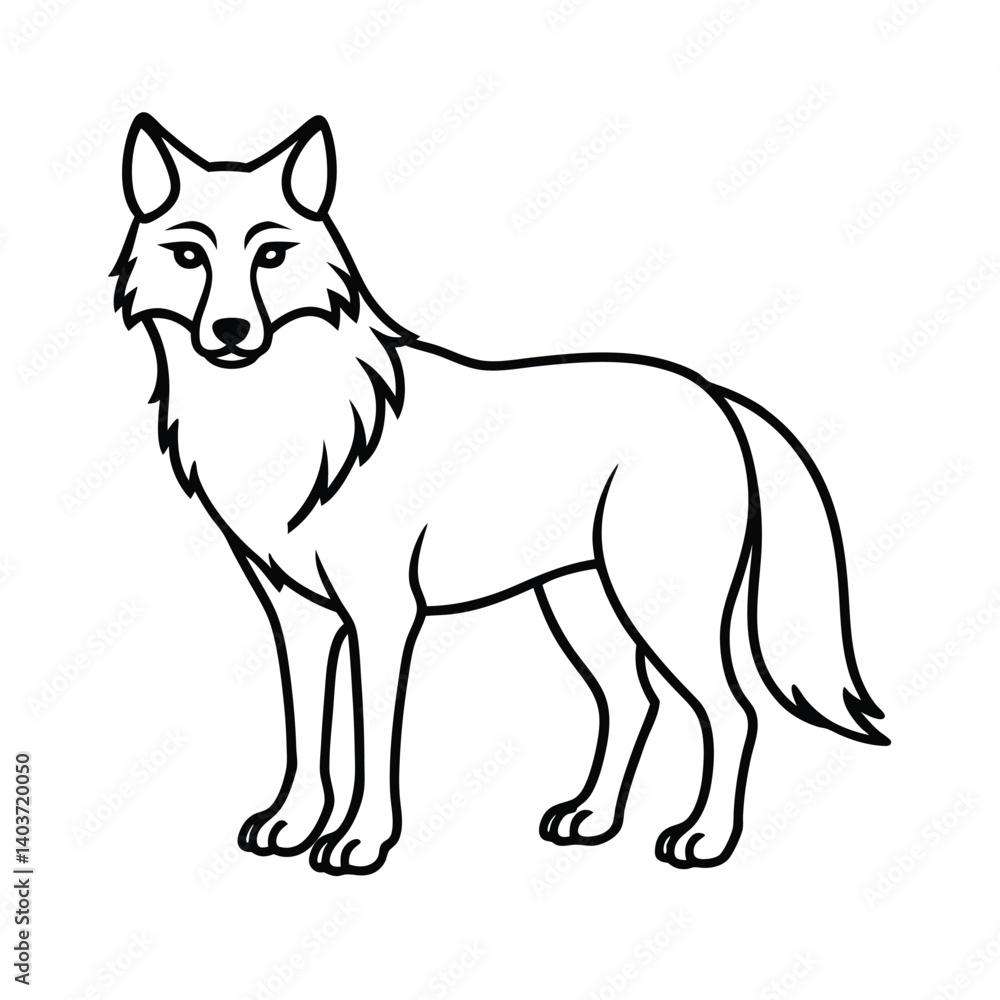 Obraz premium wolf line art vector on white background