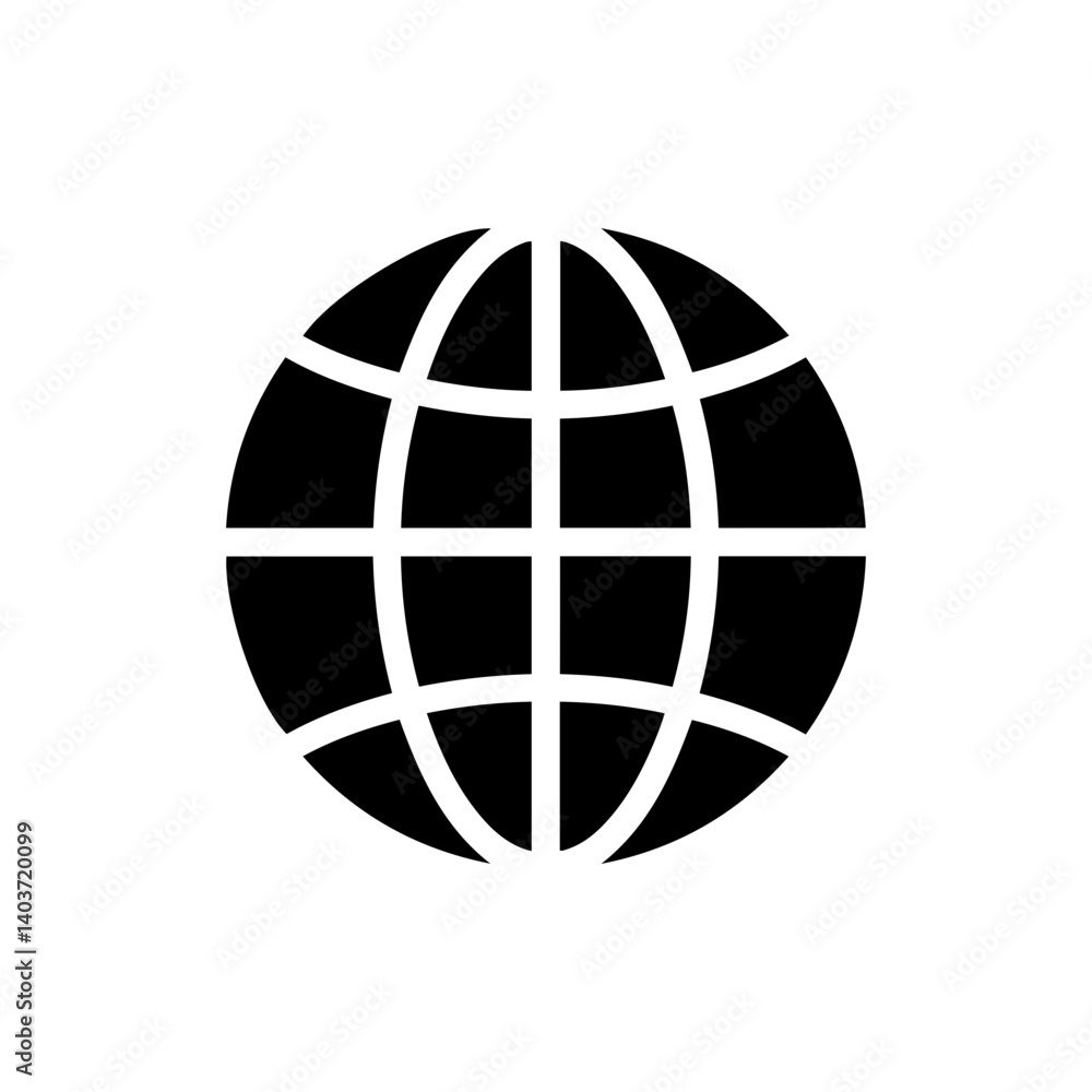 Globe icon representing a website or global navigation Globe icon representing a website or global navigation