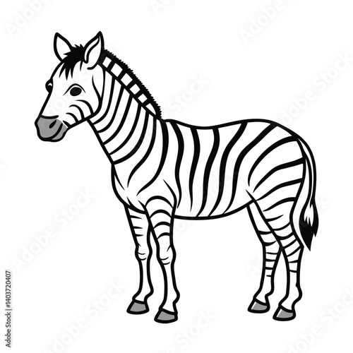 zebra line art vector on white background