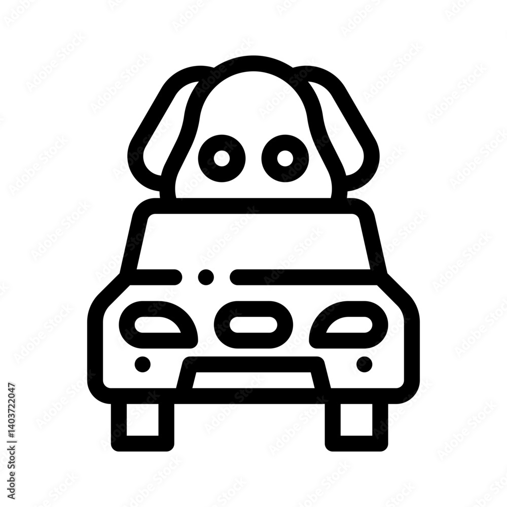Obraz premium dog car line icon