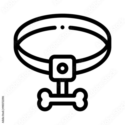 dog collar line icon