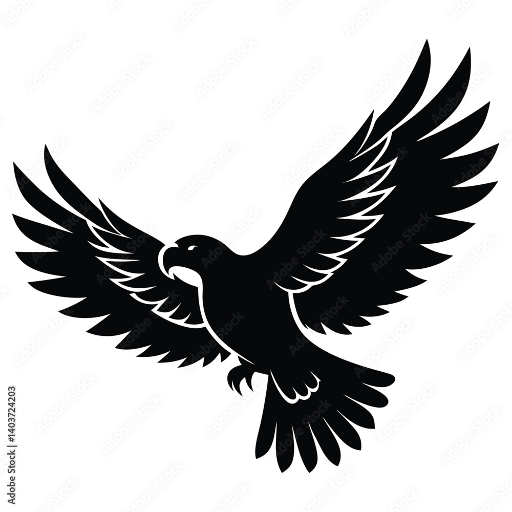 Fototapeta premium Flying Eagle Vector Illustration, Bird of Prey Graphic