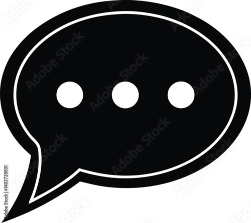 Chat Message Silhouette Vector | Communication, Talk & Social Icon