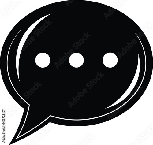 Chat Message Silhouette Vector | Communication, Talk & Social Icon