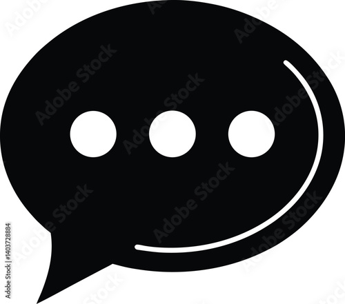 Chat Message Silhouette Vector | Communication, Talk & Social Icon