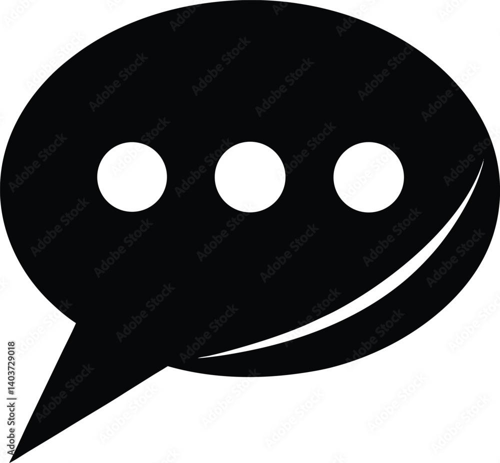 Fototapeta premium Chat Message Silhouette Vector | Communication, Talk & Social Icon