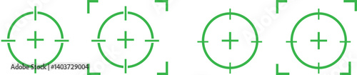 Vector set of sniper scope icons, crosshair symbol collection, gun aim, sniper target,  hunting, target audience in circle.