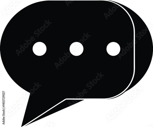 Chat Message Silhouette Vector | Communication, Talk & Social Icon