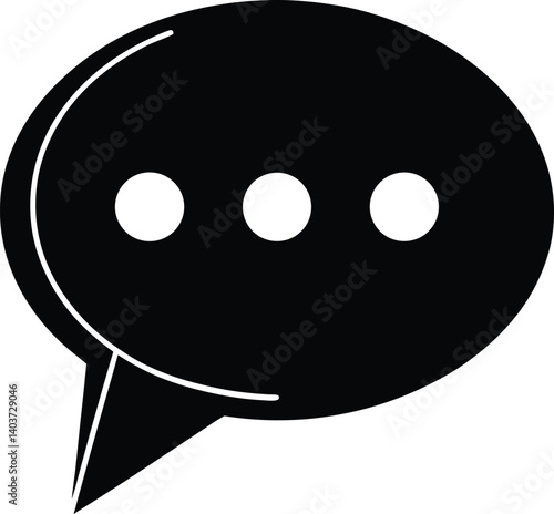 Chat Message Silhouette Vector | Communication, Talk & Social Icon