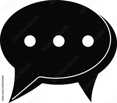 Chat Message Silhouette Vector | Communication, Talk & Social Icon