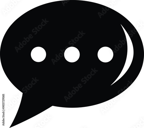 Chat Message Silhouette Vector | Communication, Talk & Social Icon