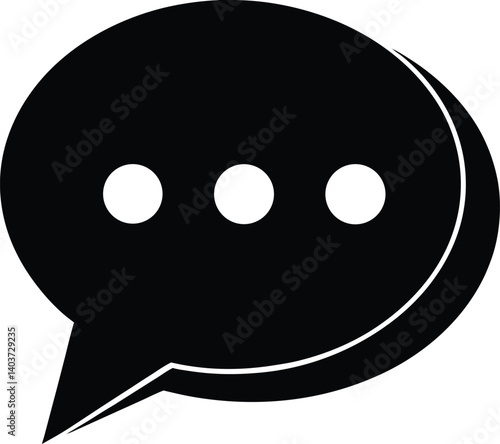 Chat Message Silhouette Vector | Communication, Talk & Social Icon