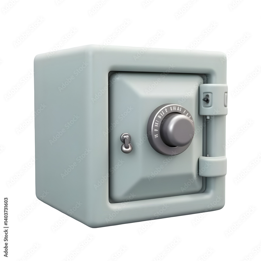 3d realistic Safe Bank Box icon isolated on white background. Cartoon plastic style 3d realistic Safe Bank Box icon isolated on white background. Cartoon plastic style