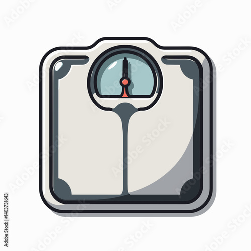modern digital bathroom scale with blue screen and red needle