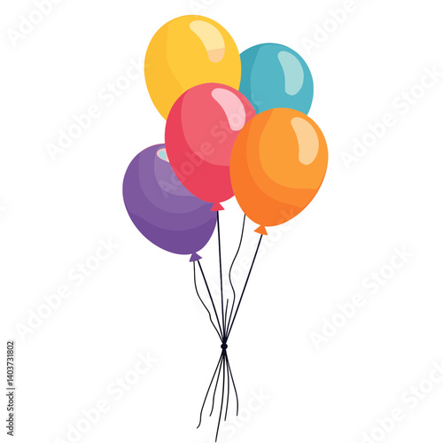 vibrant multicolored balloons in a bunch