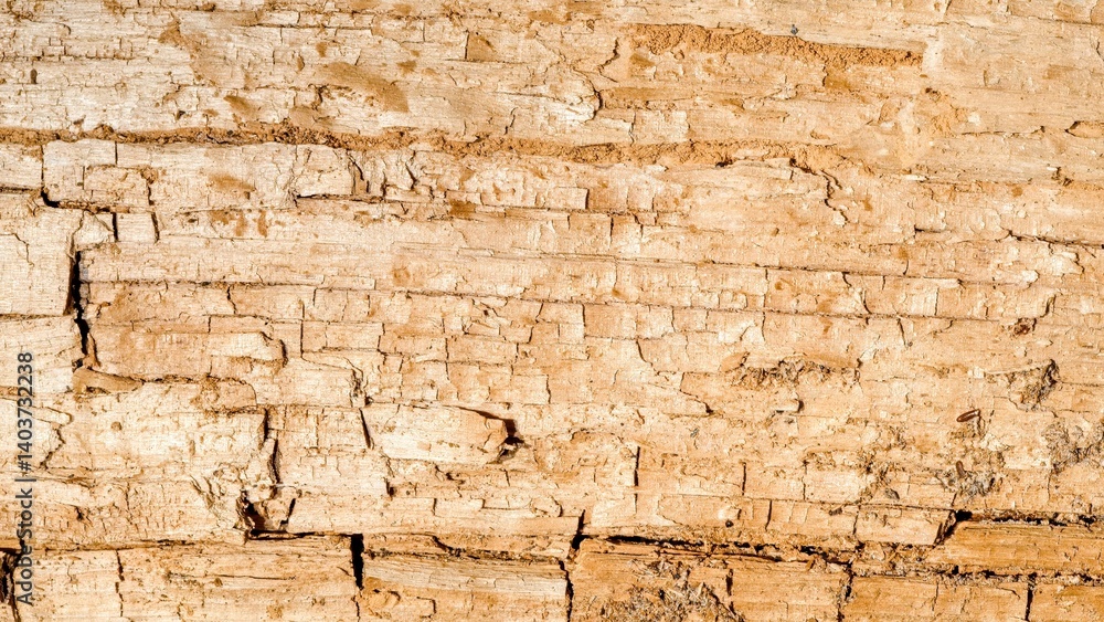 Obraz premium Structure of rotting wood, close-up. Ecology.